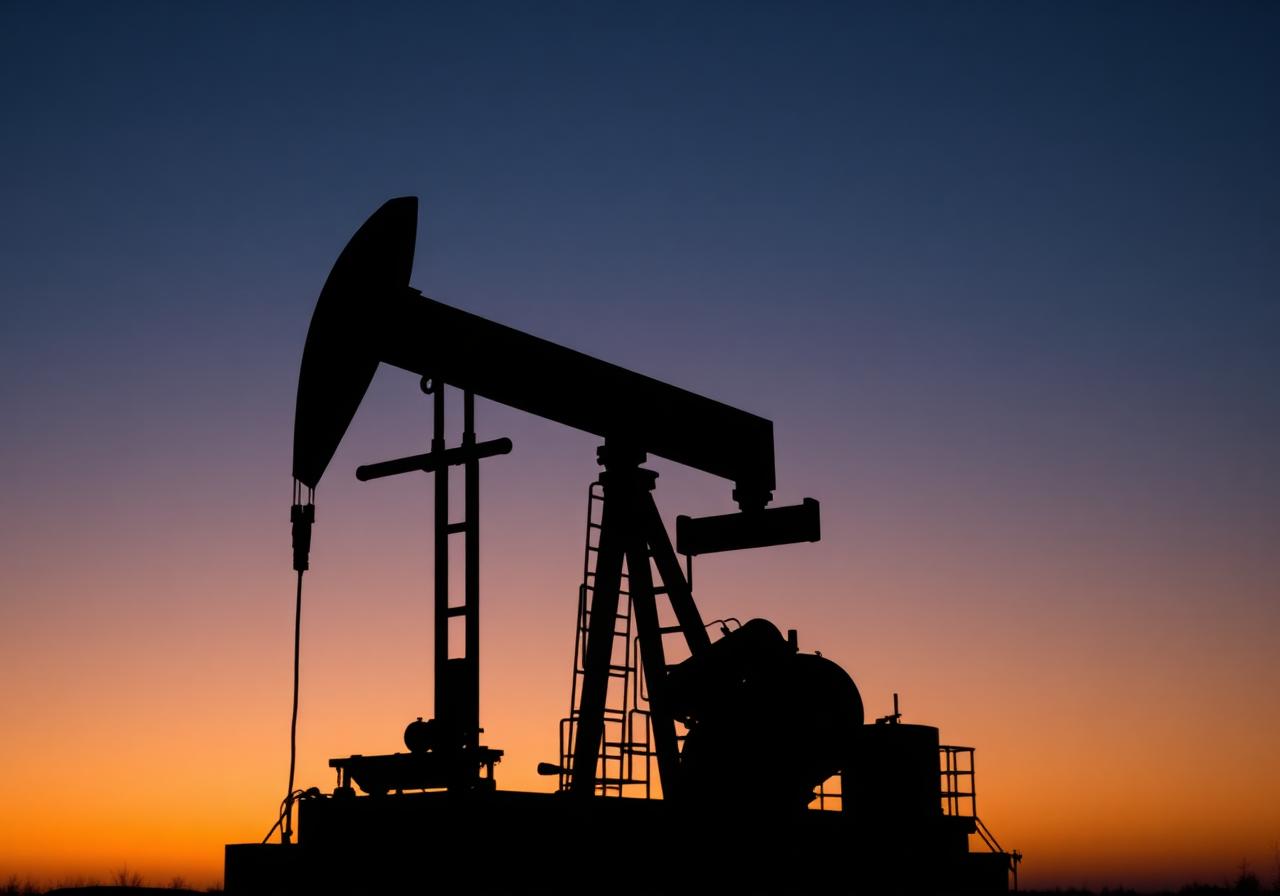 Oil well silhouette at dusk representing recovery and reactivation services